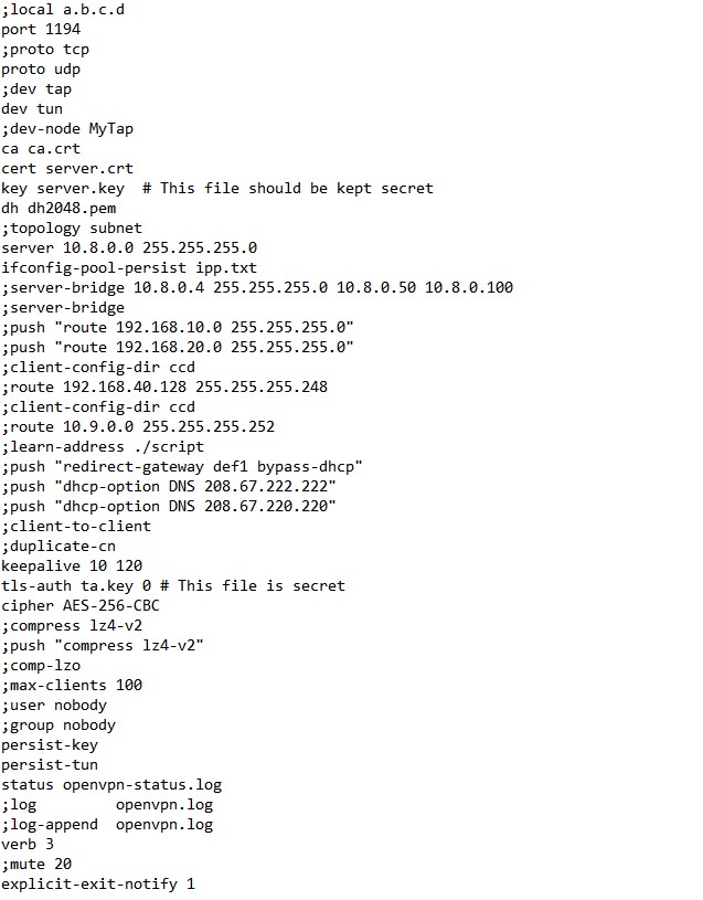 Openvpn Conf Example