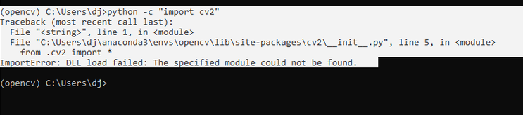 Importerror Dll Load Failed The Specified Module Could Not Be Found